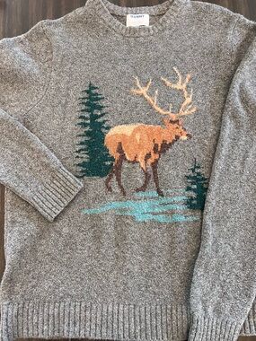 Old Navy Gray Crewneck Elk Sweater